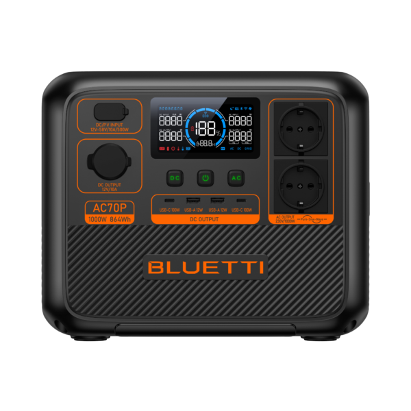 BLUETTI AC70P — 864 Вт·ч, 1000 Вт, изображение производителя